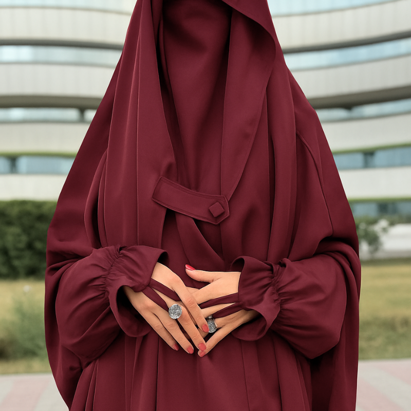 طقم حجاب شرعي فاخر… أنوثة محتشمة تشرق بالحياء 🤍 - Image 2